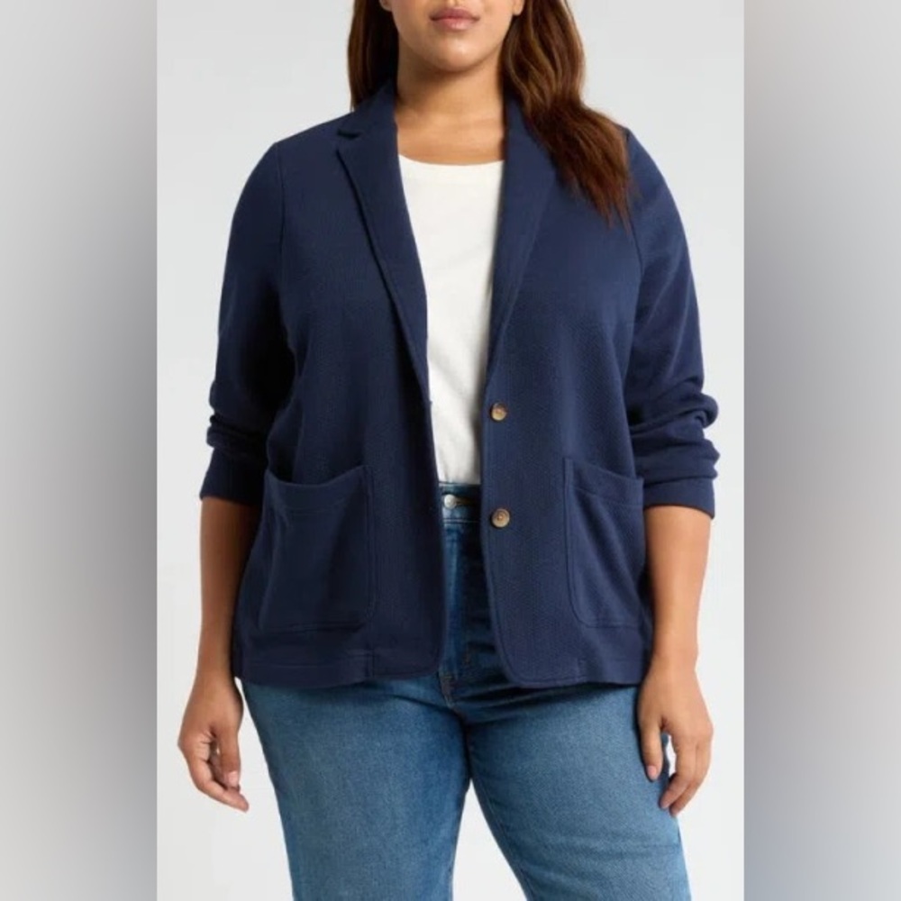 Caslon Classic Navy Cardigan Blazer